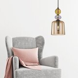  Visilica na sajli TROPEA 1xE27/15W/230V crna/zadimljeno bež/ružičasta | Eponuda.com