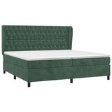  Krevet s oprugama i madracem tamnozeleni 200x200 cm baršunasti | shoptok.hr