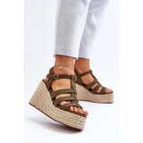 FJ1 Wedge Sandals with Braided Green Gnosis | ePonuda.com
