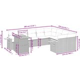 vidaXL 10-dijelni set vrtnih sofa s jastucima bež od poliratana | shoptok.hr