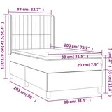  Box spring postelja z vzmetnico temno siva 80x200 cm blago, (20899259) | Shoptok.si