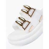 SEASTAR Flip-flops with gold buckles on the platform white | Shoptok.si