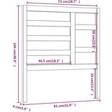  Uzglavlje za krevet crno 81 x 4 x 104 cm od masivne borovine | shoptok.hr