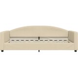  Dnevni krevet s madracem krem 100 x 200 cm od tkanine | shoptok.hr