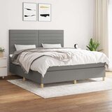  Box spring postelja z vzmetnico temno siva 160x200 cm blago, (20900858) Cene