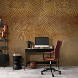  Foto tapeta - Abstract nature in beige - composition with golden exotic leaves 250x175 | shoptok.hr
