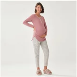 Dagi Maternity Pajama Set - Pink - Plain