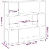 Polica za knjige Crni hrast 100x24x94 cm od konstruiranog drva | shoptok.hr