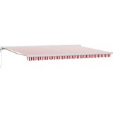 Nadstrešnica Crvena i bijela 500 × 300 cm Poliester i aluminij | shoptok.hr