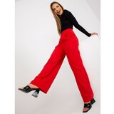 Fashion Hunters Red wide fabric trousers with pockets Cene