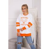 Kesi Malibu insulated sweatshirt white + orange Cene