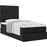  Otomanski okvir kreveta s madraca crni 90x190cm od tkanine | shoptok.hr