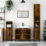 Maison Chic Kopalniška omarica - Kopalniški kabinet dimljeni hrast 80x33x60 cm inženirski les, (21794873) | Shoptok.si