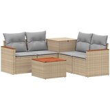  Set sofe 6 kom. Bež i svijetlo siva Poli Rattan i čelik | shoptok.hr