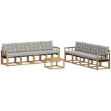vidaXL Zunanja garnitura za sedenje 9 pcs Bela in svetlo siva, (5000270529) | Shoptok.si