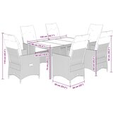  7-dijelni vrtni blagovaonski set s jastucima poliratan smeđi Smeđa 150 x 90 x 75 cm | shoptok.hr
