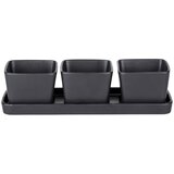 Wenko Mat crni keramički tanjuri za posluživanje u setu od 3 kom 8x30 cm Snack & Dip - | shoptok.hr