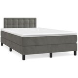 vidaXL Krevet box spring s madracem LED tamnosivi 120 x 190 cm baršun | shoptok.hr