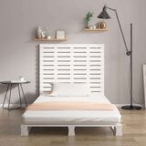  Stensko posteljno vzglavje belo 141x3x91,5 cm trdna borovina, (20739828) | Shoptok.si