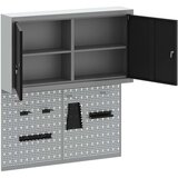 3-delni orodjar in komplet pegboard, stensko montažo, črna kovina, (22048536) | Shoptok.si