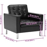  Fotelja Crna 75x70x75 cm Implicitna koža | shoptok.hr