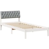 vidaXL Kovinska posteljna konstrukcija Bela in svetlo siva 90 x 190 cm, (5000084753) | Shoptok.si