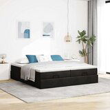  Otomanski okvir kreveta s madracima crni 200x200cm od tkanine | shoptok.hr
