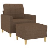  Fotelja s tabureom smeđa 60 cm od tkanine | shoptok.hr