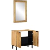  2-dijelni set kupaonskog namještaja smeđe puno drvo Mango | shoptok.hr