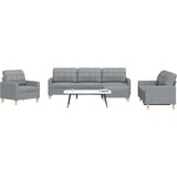 vidaXL 4-dijelni set sofa s tabureom svjetlosivi od tkanine | shoptok.hr