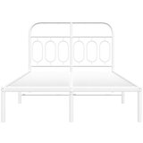  Metalni okvir za krevet s uzglavljem bijeli 120x200 cm | shoptok.hr