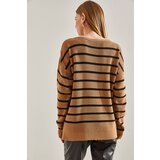Bianco Lucci Women's Crew Neck Striped Knitwear Sweater | Eponuda.ba