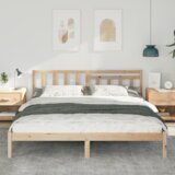 vidaXL Krevetna konstrukcija Smeđa 200 x 200 cm Čvrsta borova drva | shoptok.hr