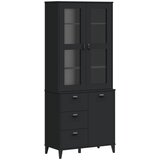  Visoka komoda VIKEN crna 80 x 40 x 190 cm od masivne borovine | Eponuda.com