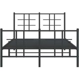  Metalni okvir kreveta uzglavlje i podnožje crni 120x190 cm | shoptok.hr