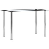  Blagovaonski stol crni i prozirni 120x60x75 cm kaljeno staklo | shoptok.hr