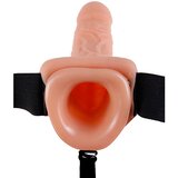 Pipedream 11" HOLLOW STRAP-ON VIBRATING WITH BALLS 27.9CM FLESH | shoptok.hr