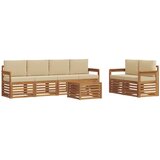  Set vanjskih sofa 7 pcs Prirodna i bež Čvrsto drvo akacije | Eponuda.com