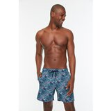 Trendyol Navy Blue Men's Printed Standard Size Marine Shorts Cene