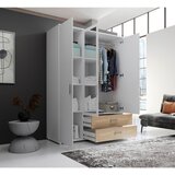 XORA omara s klasičnimi vrati, bela, hrast sonoma | Shoptok.si