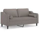  Dvosjed s ukrasnim jastucima smeđesivi 140 cm od tkanine | shoptok.hr