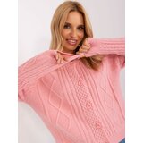 Fashion Hunters Light pink women's knitted cardigan Cene