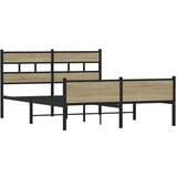  Posteljni okvir brez vzmetnice hrast 150x200 cm inženirski les, (21610421) | Shoptok.si