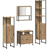 vidaXL 4-delni set kopalniškega pohištva iz umetnega hrasta | Shoptok.si