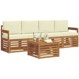  Set vanjskih sofa 5 kom. Prirodna i krem Čvrsto drvo akacije 59 x 59 x 37 cm | shoptok.hr
