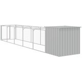  Kućica za pse s igralištem svjetlosiva 110x609x110 cm čelična | shoptok.hr