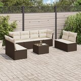 vidaXL 9-dijelni set vrtnih sofa s jastucima poliratan smeđi | shoptok.hr