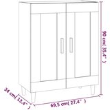  Komoda boja smeđeg hrasta 69 5 x 34 x 90 cm konstruirano drvo | shoptok.hr