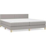  Box spring postelja z vzmetnico svetlo siva 200x200 cm blago, (20723744) | Shoptok.si