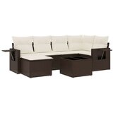 vidaXL 7-dijelni set vrtnih sofa od poliratana s jastucima smeđi | shoptok.hr